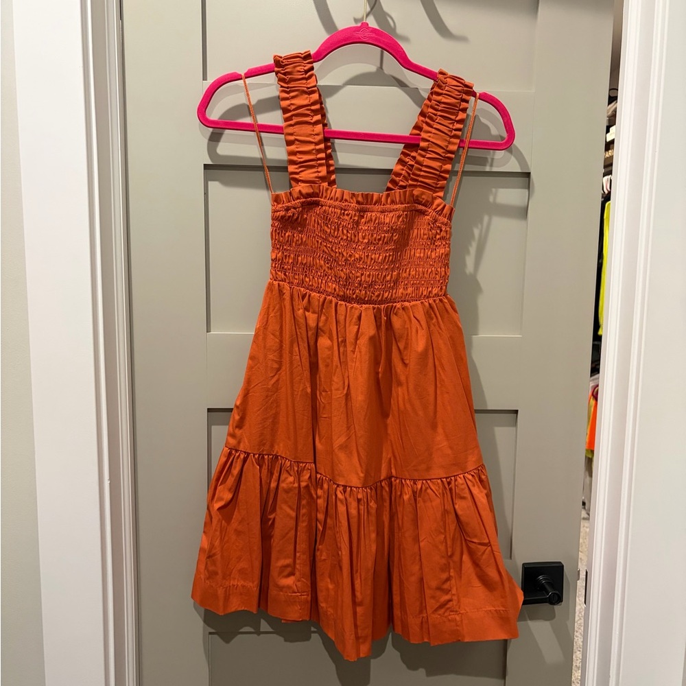 Orange Smocked Sundress